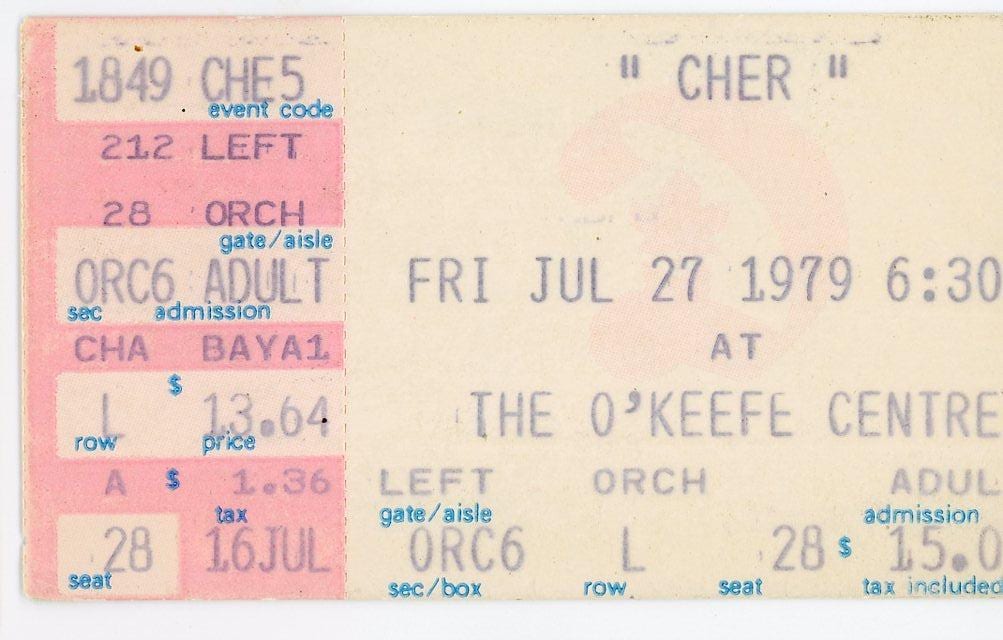 Cher Vintage Concert Ticket the O'keefe Centre (toronto, 1979) - Etsy