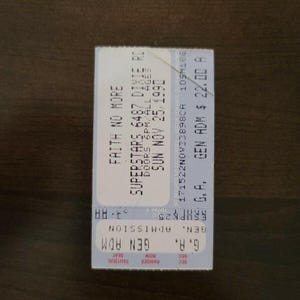 Faith No More 1990, Toronto Superstars Mississauga Original Konzertkarte Stub