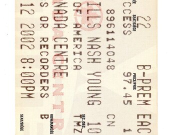 Crosby Stills Nash and Young Concert Ticket Stub Air Canada Centre (Toronto, 2002)