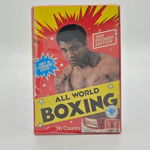 Caja de cera para tarjetas de boxeo All World de 1991 (36 paquetes) Mohammed Ali