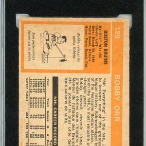 1972/73 OPC O-Pee-Chee Bobby Orr Graded Autograph Card #129 KSA Authenticated AUTO 6 image 2