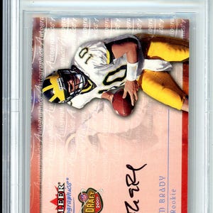 2000 Fleer Tradition Autographics Tom Brady Graded Autograph Rookie Karte BGS 8 BAS 9