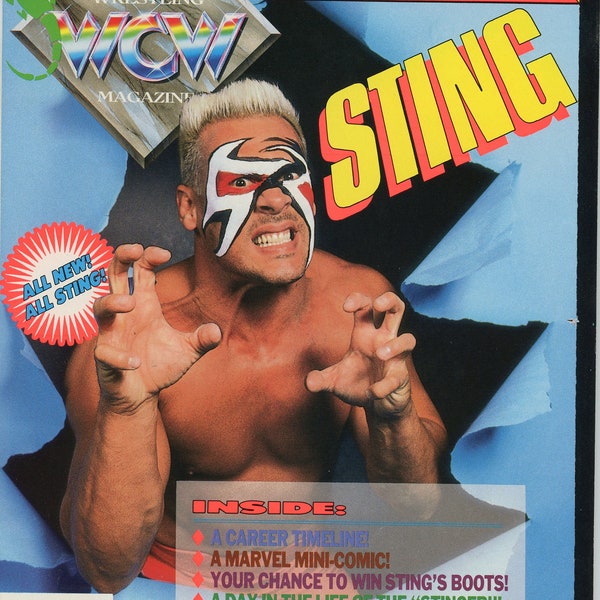 Original WCW Wrestling Magazine (Issue #2) Sting, Trading Cards