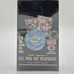 Caja de cartas de fútbol americano NFL Pro Set Platinum Series 1 de 1991 (36 paquetes)