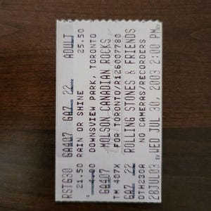 Rolling Stones „SarsStock“ 2003, Downsview Park Original Konzertkarte Stummel