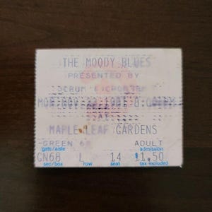 The Moody Blues 1981, Toronto Maple Leaf Gardens Konzert Gold Ticket Stub