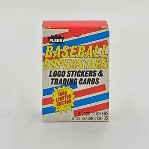 Juego completo de tarjetas y calcomanías de las Superestrellas de Béisbol de Fleer de 1988 (44 tarjetas)