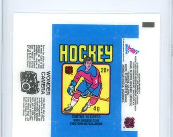 1979/80 OPC O-Pee-Chee NHL Graded Wax Pack Wrapper ICS 7 & Original Empty Display Box