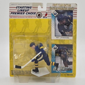 1993 Kenner, composition de départ de la LNH, figurine et carte de hockey Pat LaFontaine, Sabres de Buffalo