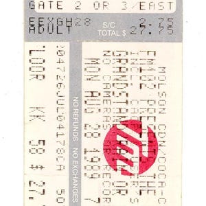 The Cure Vintage Konzertkarte Stub Skydome (Toronto, 1989)