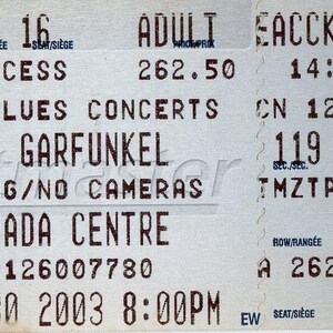 Simon und Garfunkel Vintage Konzertkarte Stub Air Canada Center (Toronto, 2003)