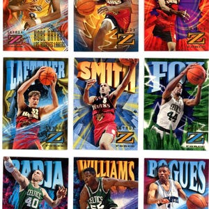 Ensemble complet de basket-ball SkyBox Z-Force 1996/97 (200 cartes) Kobe Bryant Rookie