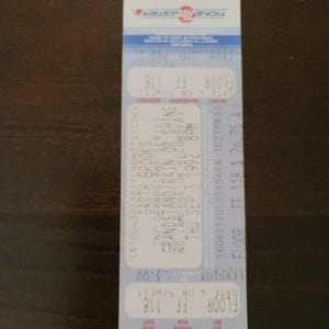 Garth Brooks 1992, Toronto CNE Tribüne Originale Konzertkarte Stummel