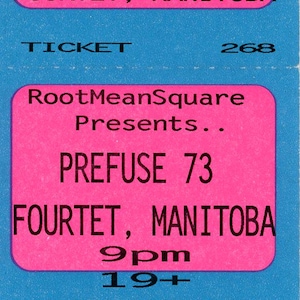 Prefuse 73 / Fourtet, Manitoba Vintage Konzertkarte Lee's Palace Reverb (Toronto, 2003)