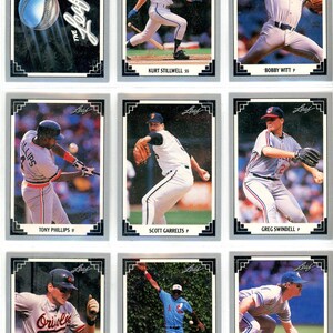 Set completo di baseball MLB Leaf del 1991 (528 carte) + Gold Leaf Rookies (26 carte)