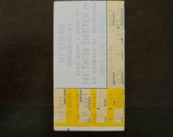 Def Leppard 1983 Toronto Maple Leaf Gardens Original Concert Ticket Stub