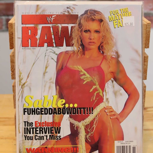 Original WWF WWE Raw Vintage Wrestling Magazine Sable (November 1998)