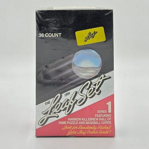 Boîte de cire pour cartes de baseball 1991 Leaf Set série 1 (36 paquets)