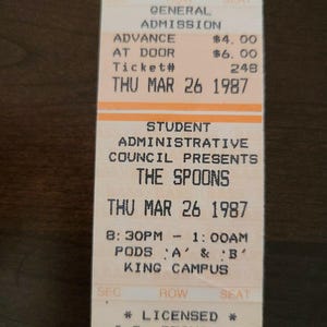 The Spoons 1987, King Falls der Universität Toronto King Falls doch noch