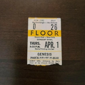 Genesis 1976, Toronto Maple Leaf Gardens Original Konzertkarte Stummel