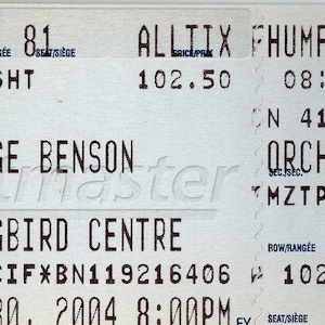 George Benson Vintage Konzertkarte Hummingbird Center (Toronto, 2004)