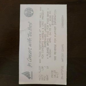 Barenaked Ladies 1993, Toronto Massey Hall Original Konzertkarte Stummel
