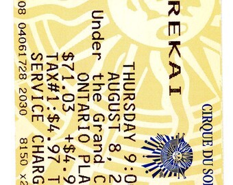 Cirque Du Soleil Varekai Vintage Ticket Ontario Place (Toronto, 2002)