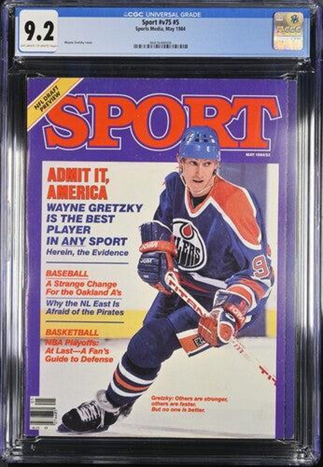 1984 Sport Graded Newsstand Magazine CGC 9.2 1st Wayne Gretzky Cover ...