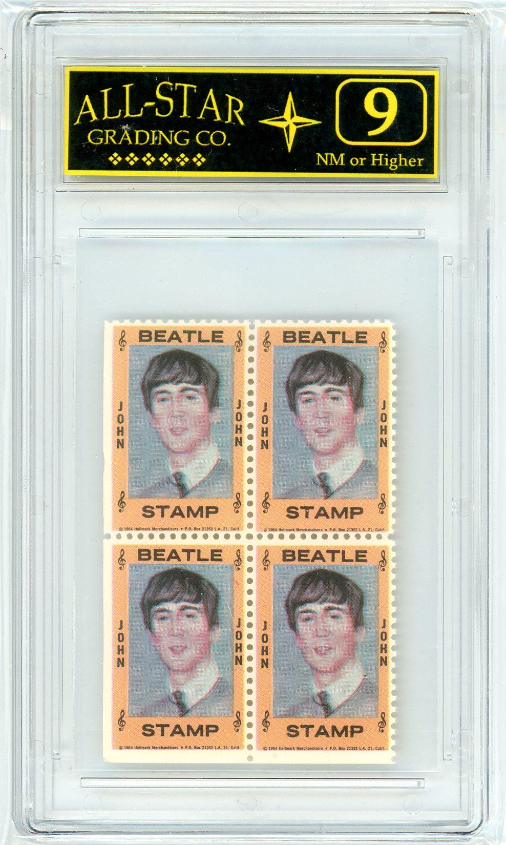 1964 the Beatles John Lennon Stamp Block Graded ASG 9 - Etsy
