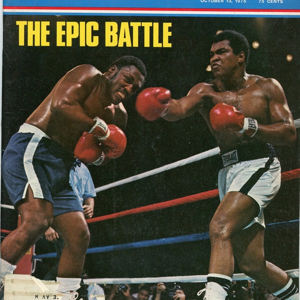 Vintage Sports Illustrated Magazine (oktober 1975) Joe Frazier versus Muhammad Ali