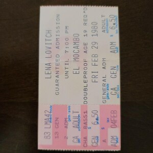Lena Lovitch 1980, Toronto El Mocambo Original Konzertkarte Stub