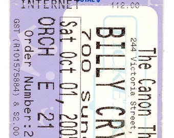Billy Crystal Musical Vintage Ticket Stub Canon Theatre (Toronto, 2005)