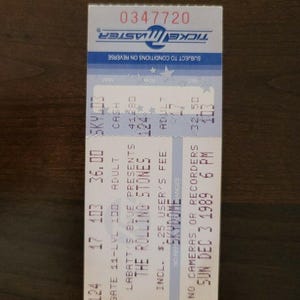 Rolling Stones 1989, Toronto Skydome Original Konzertkarte Stub