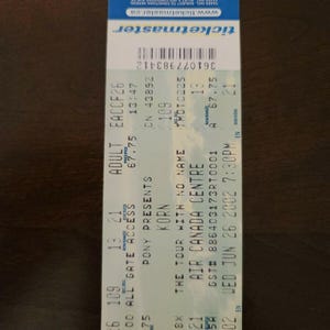 Korn 2002, Toronto Air Canada Center Original Konzertkarte Stub