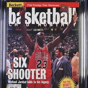 1998年 ベケット バスケットボール カード マンスリー #97 グレーディング マガジン CGC 8.5 POP 6 マイケル・ジョーダン 表紙 画像 1