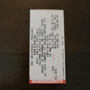 Hayden 1998, Montreal Au Cafe Campi originale Konzertkarte Stub
