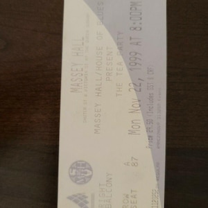 The Tea Party 1999, Toronto Massey Hall Original Konzertkarte Stub