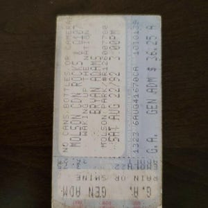 Bryan Adams 1992, Barrie Molson Park Original Vintage Konzertkarte Stub