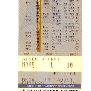Original LA LA Human Steps Vintage Konzertkarte Stub Hummingbird Center (Toronto, 1999)
