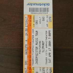 Slipknot 2004, Cleveland Tower City Amphitheater-Konzertkarte Stub