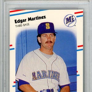 Carte graduée Edgar Martinez sur papier glacé Fleer 1988 n° 378 PSA 8