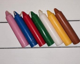 Scratch and Dent, 16-pack, Colored Taper Candles, 4 inches tall, 3/4 Diameter Supplies for Meditation, Intention, Charms Rituals