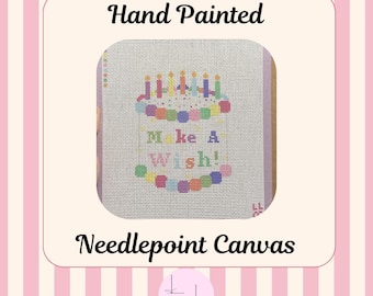 Lienzo para tapicería pintado a mano, 13 puntos por pulgada – ¡Pide un deseo! Diseño