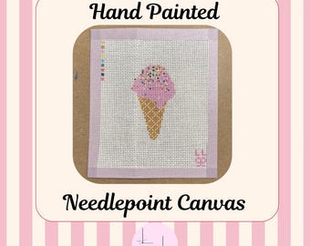 Lienzo para tapicería pintado a mano, 13 puntos por pulgada – Diseño de cono de gofre con chispas