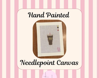 Lienzo de tapicería pintado a mano de 13 hilos por pulgada – Diseño de Coca-Cola Light de McDonald's