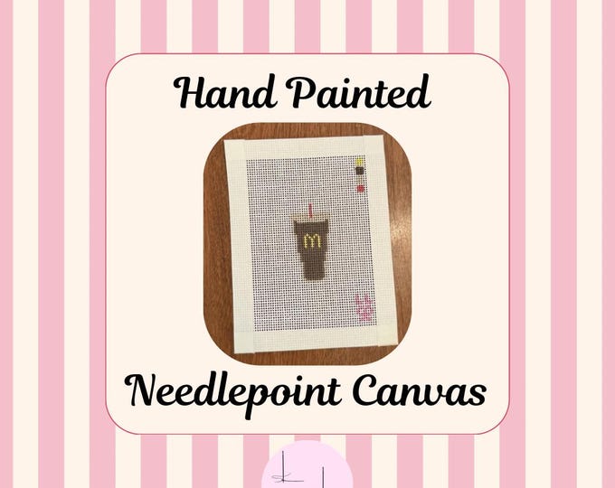 McDonald’s Diet Coke Inspired Hand-Painted Needlepoint Canvas