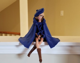 Doll cape, beret(fleece)