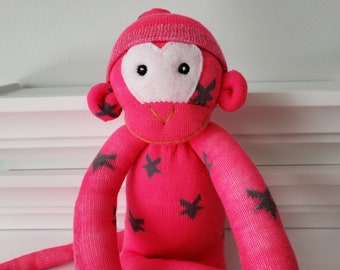 Sock monkey with beanie