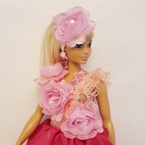 Poppenbaljurk met hoofdband, curvy poppenjurkje