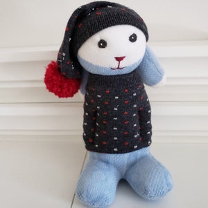 Sock bunny with hat, plushies, sock bunny